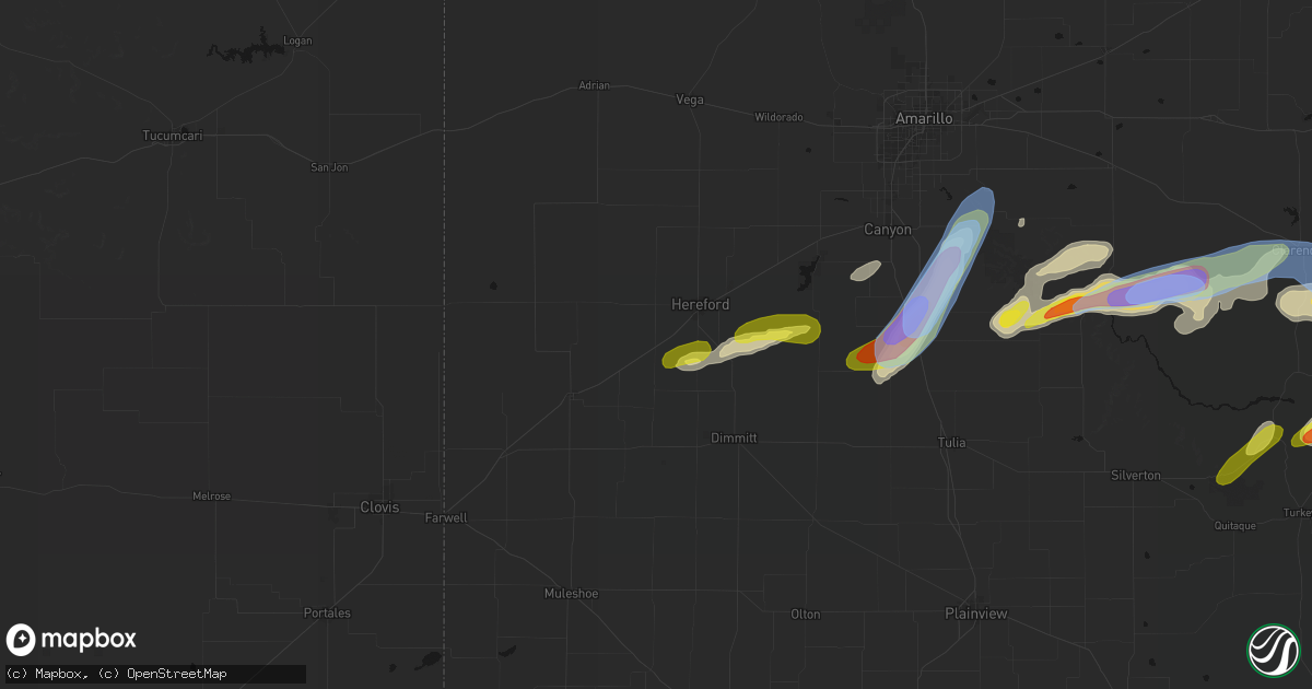 Hail map in Summerfield, TX on May 29, 2026