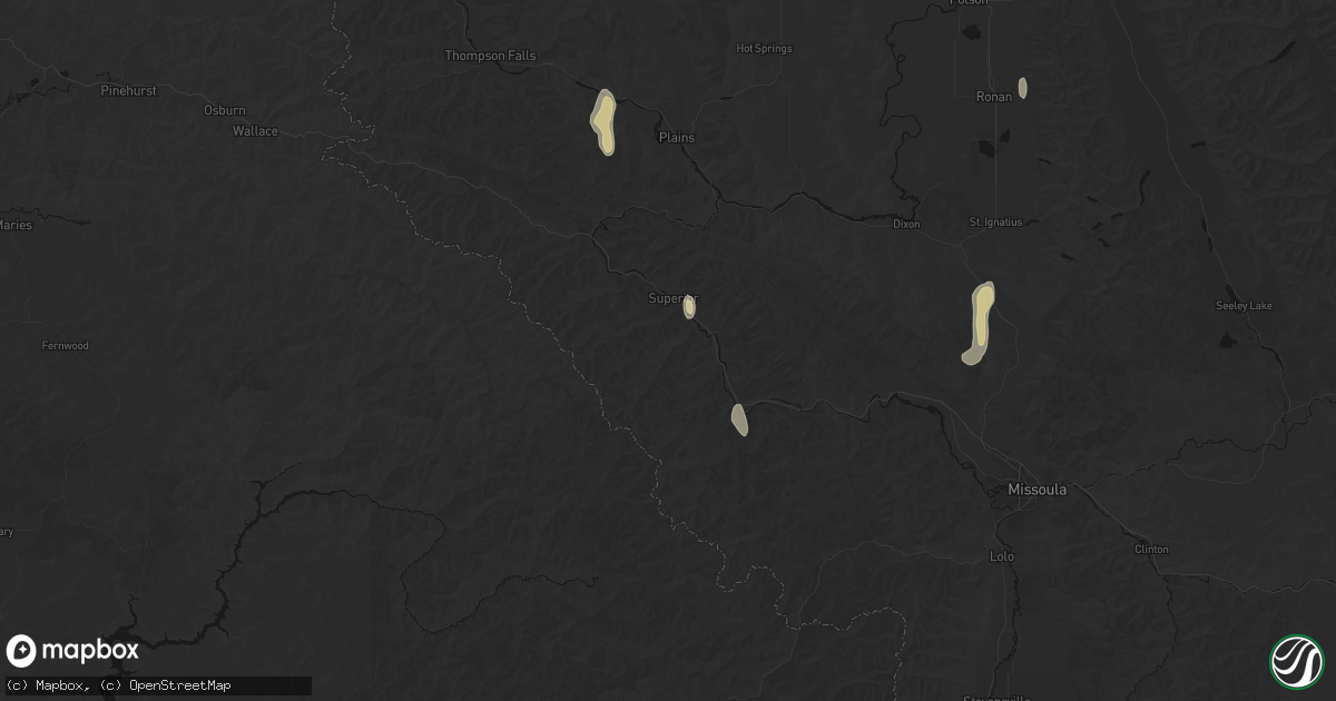 Hail map in Superior, MT on May 29, 2026
