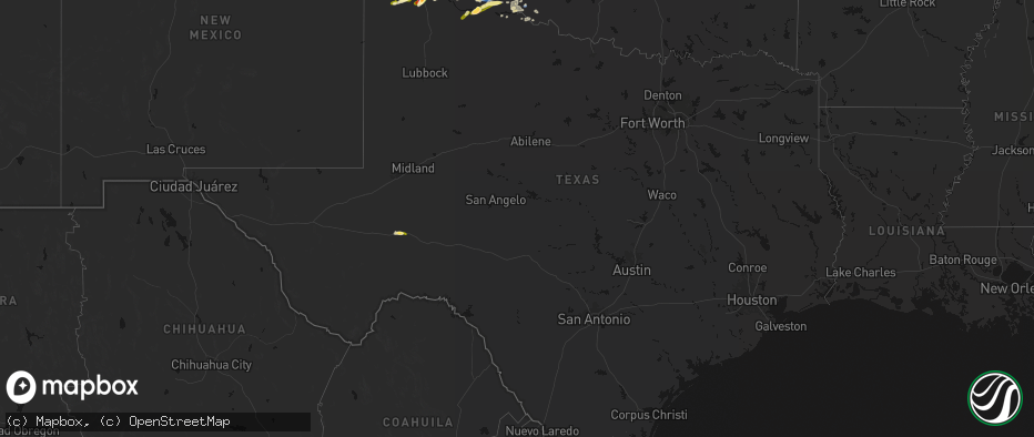 Hail map in Texas on May 29, 2026