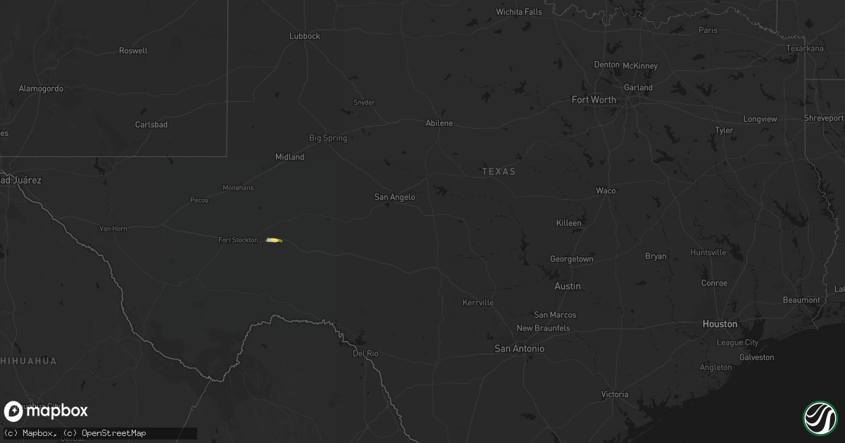 Hail map in Texas on May 29, 2026