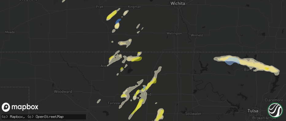 Hail map in Wakita, OK on May 29, 2026