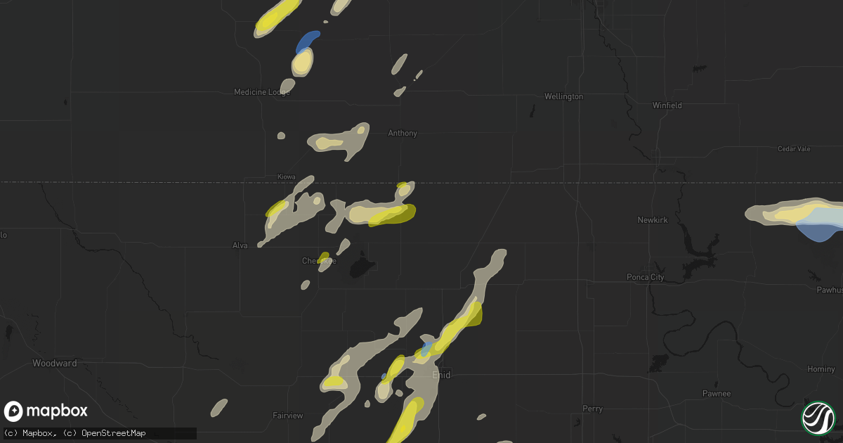 Hail map in Wakita, OK on May 29, 2026