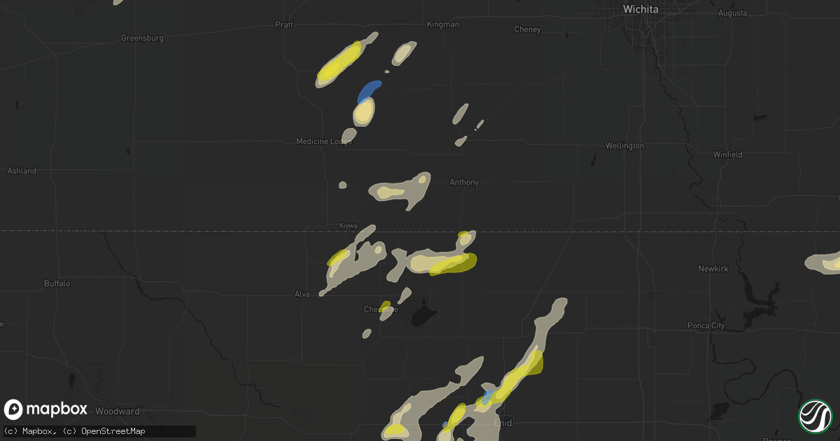 Hail map in Waldron, KS on May 29, 2026