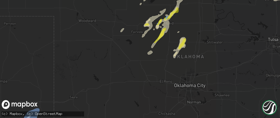 Hail map in Watonga, OK on May 29, 2026