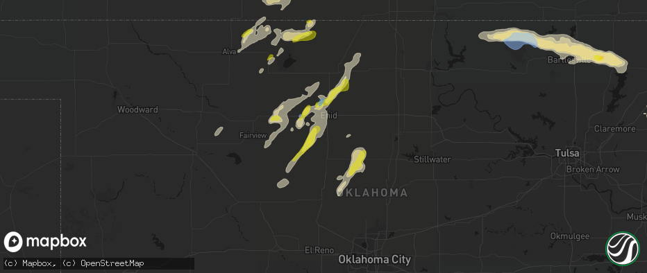 Hail map in Waukomis, OK on May 29, 2026