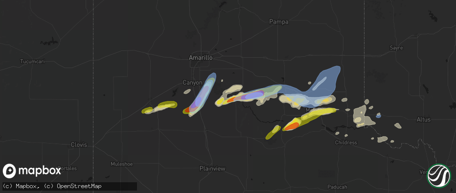 Hail map in Wayside, TX on May 29, 2026