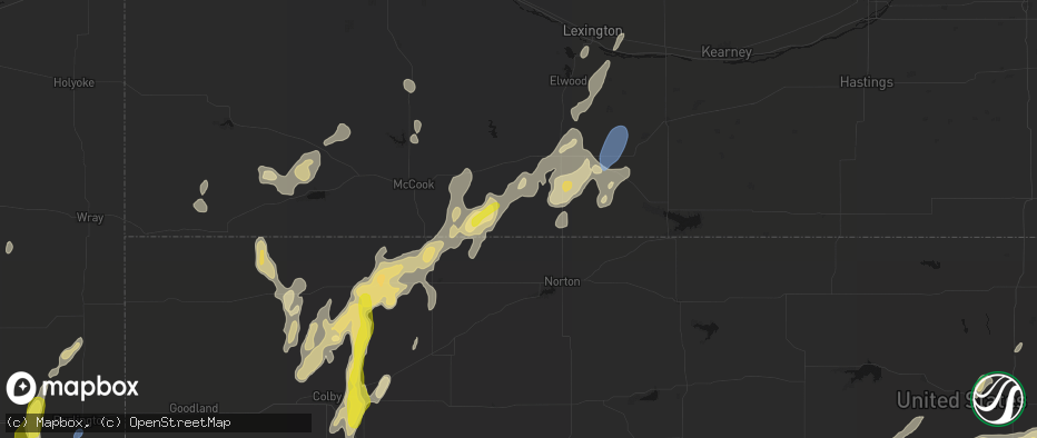 Hail map in Wilsonville, NE on May 29, 2026