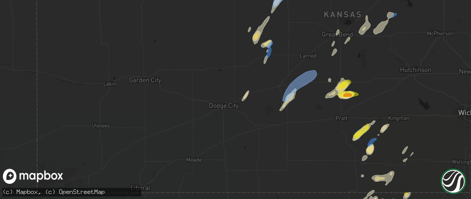 Hail map in Wright, KS on May 29, 2026