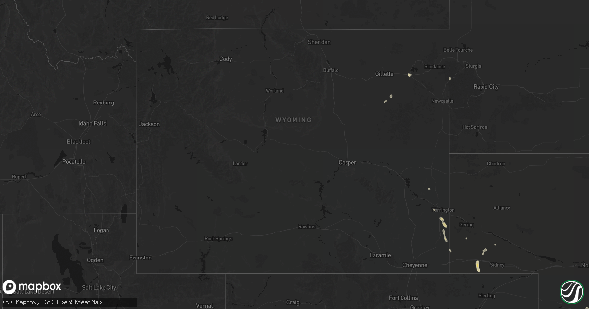 Hail map in Wyoming on May 29, 2026