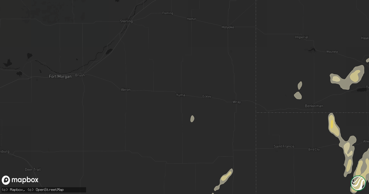 Hail map in Yuma, CO on May 29, 2026