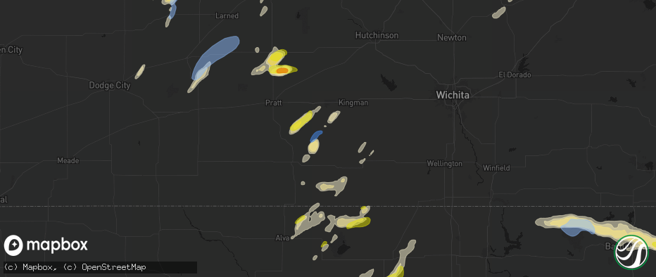 Hail map in Zenda, KS on May 29, 2026