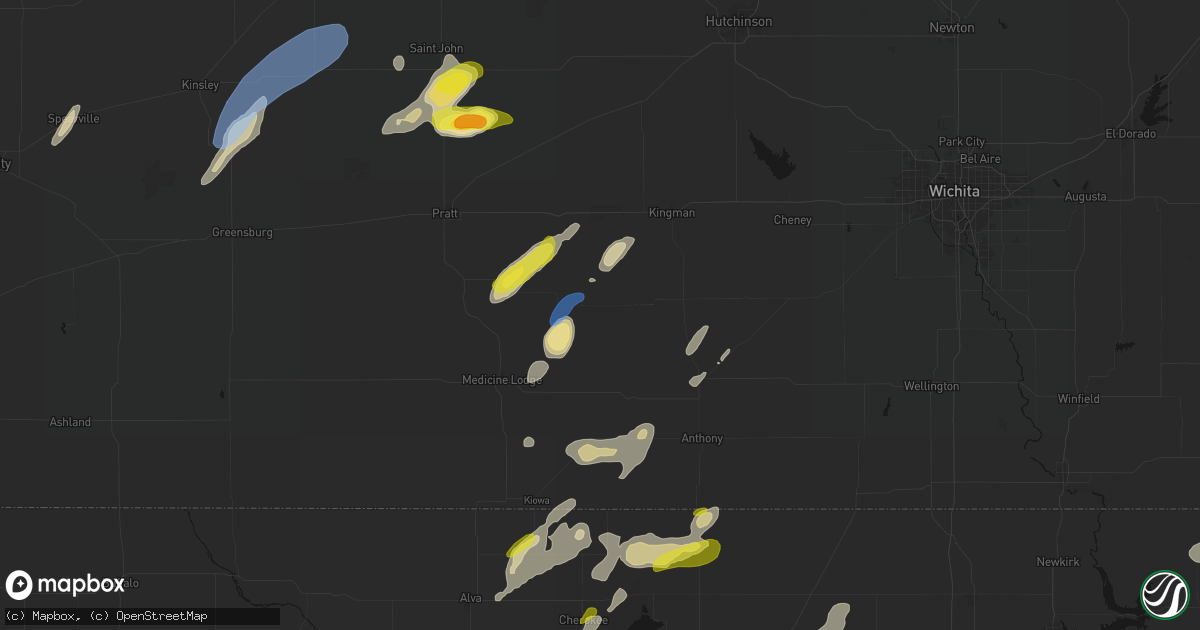 Hail map in Zenda, KS on May 29, 2026