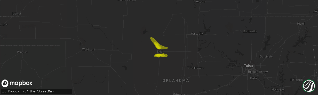 Hail map in Enid, OK on May 30, 2010