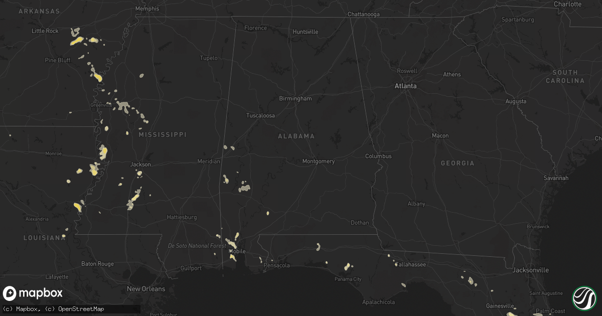 Hail map in Alabama on May 30, 2012