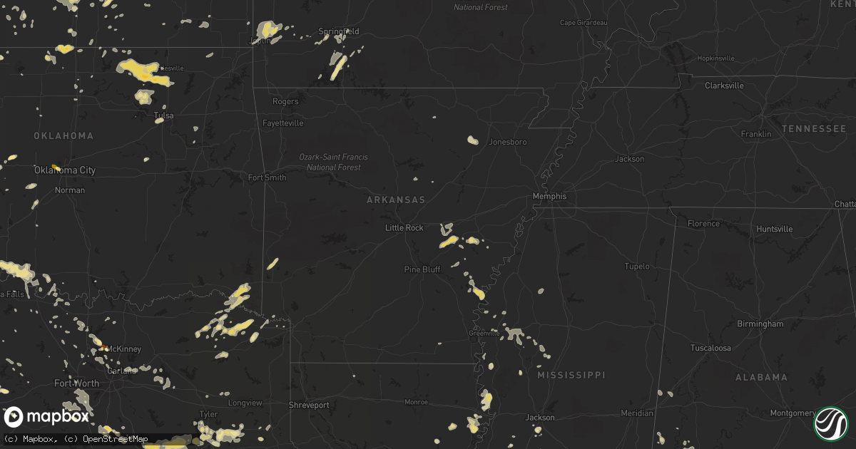 Hail map in Arkansas on May 30, 2012
