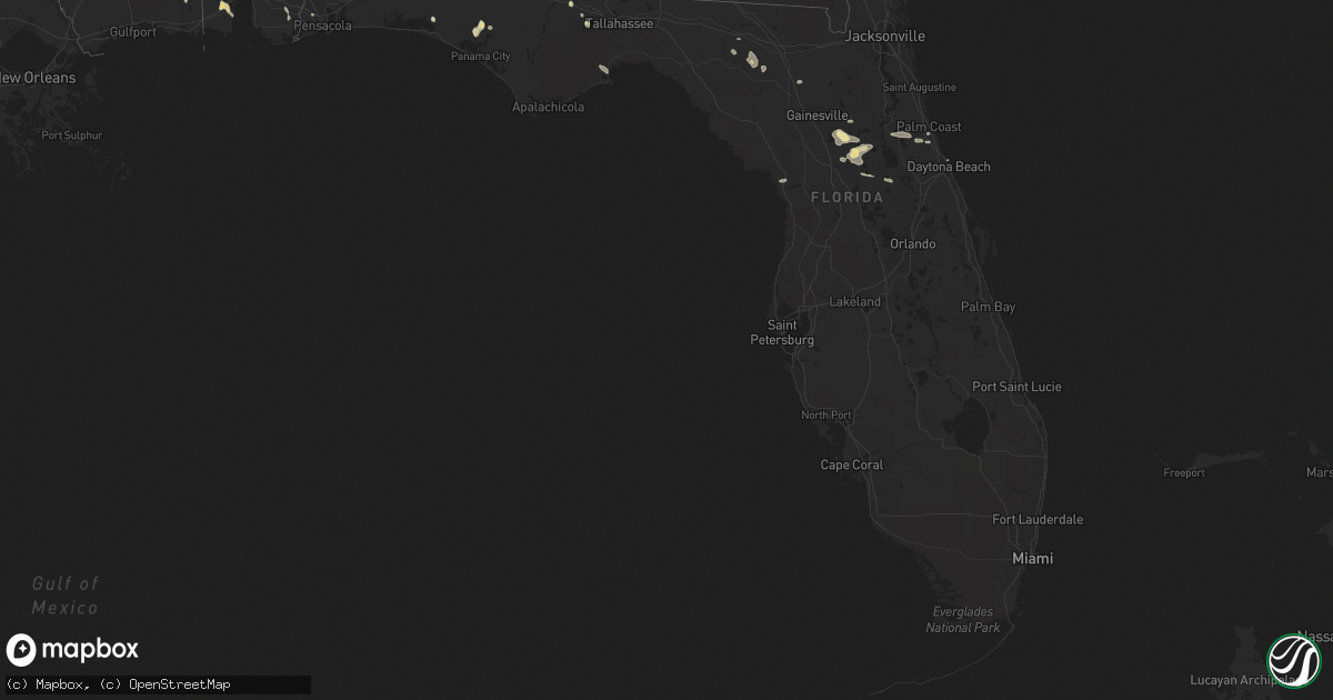 Hail map in Florida on May 30, 2012