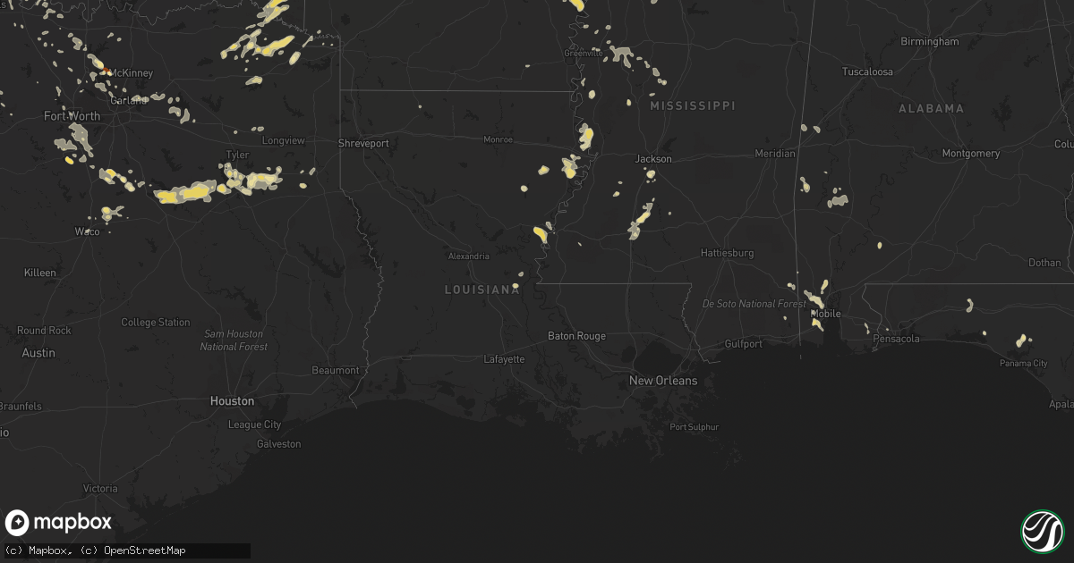 Hail map in Louisiana on May 30, 2012