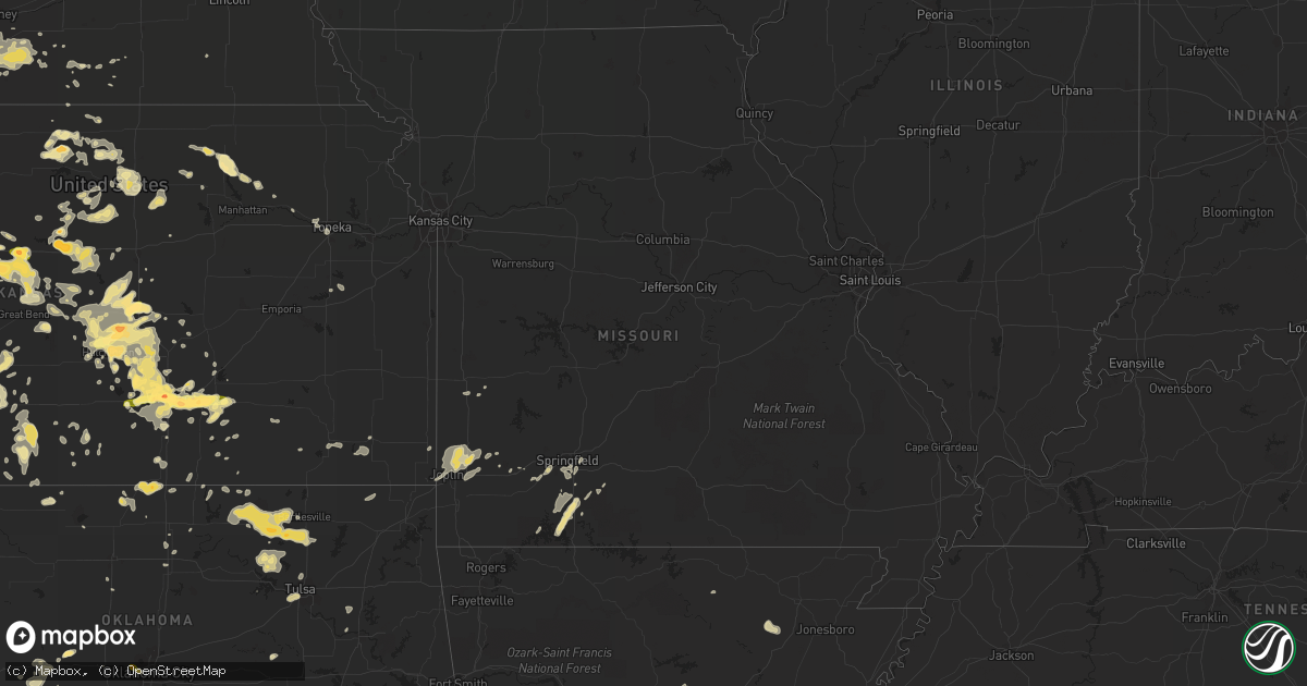 Hail map in Missouri on May 30, 2012