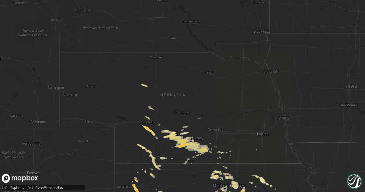 Hail map in Nebraska on May 30, 2012