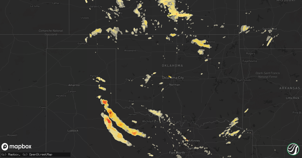 Hail map in Oklahoma on May 30, 2012