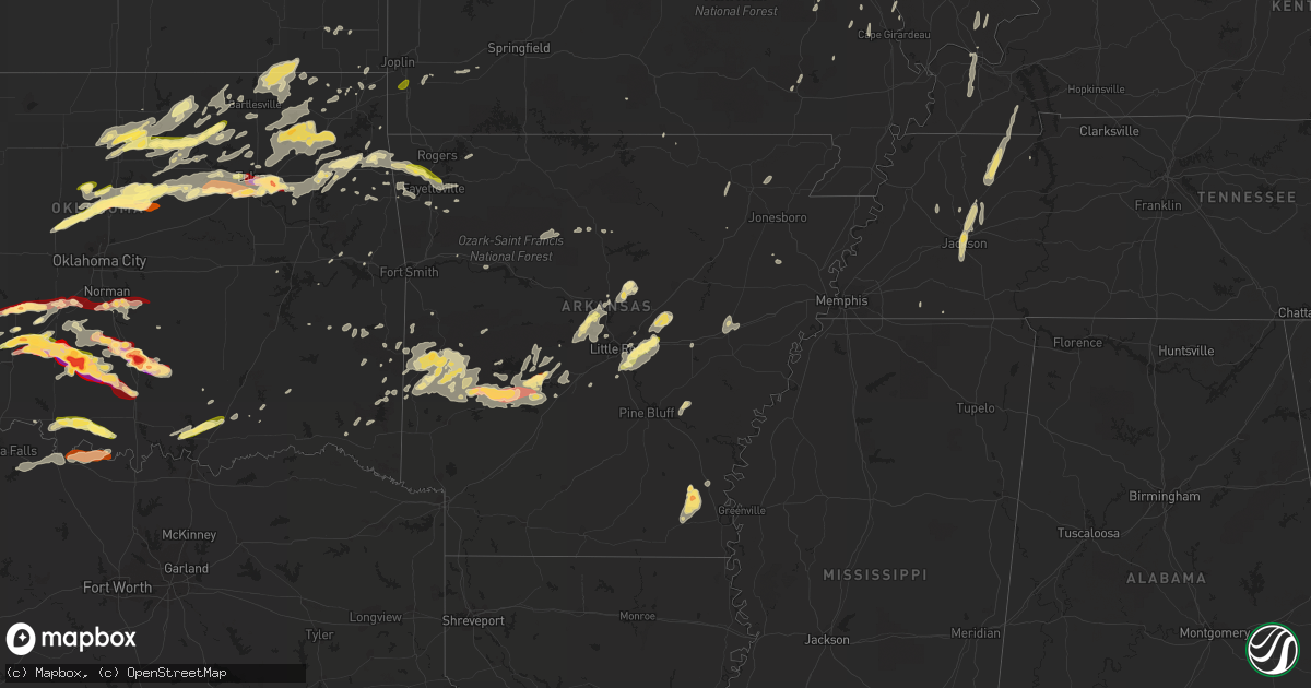 Hail map in Arkansas on May 30, 2013