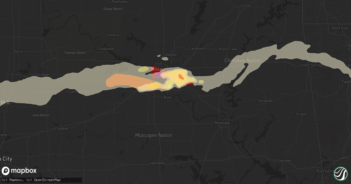 Hail map in Broken Arrow, OK on May 30, 2013