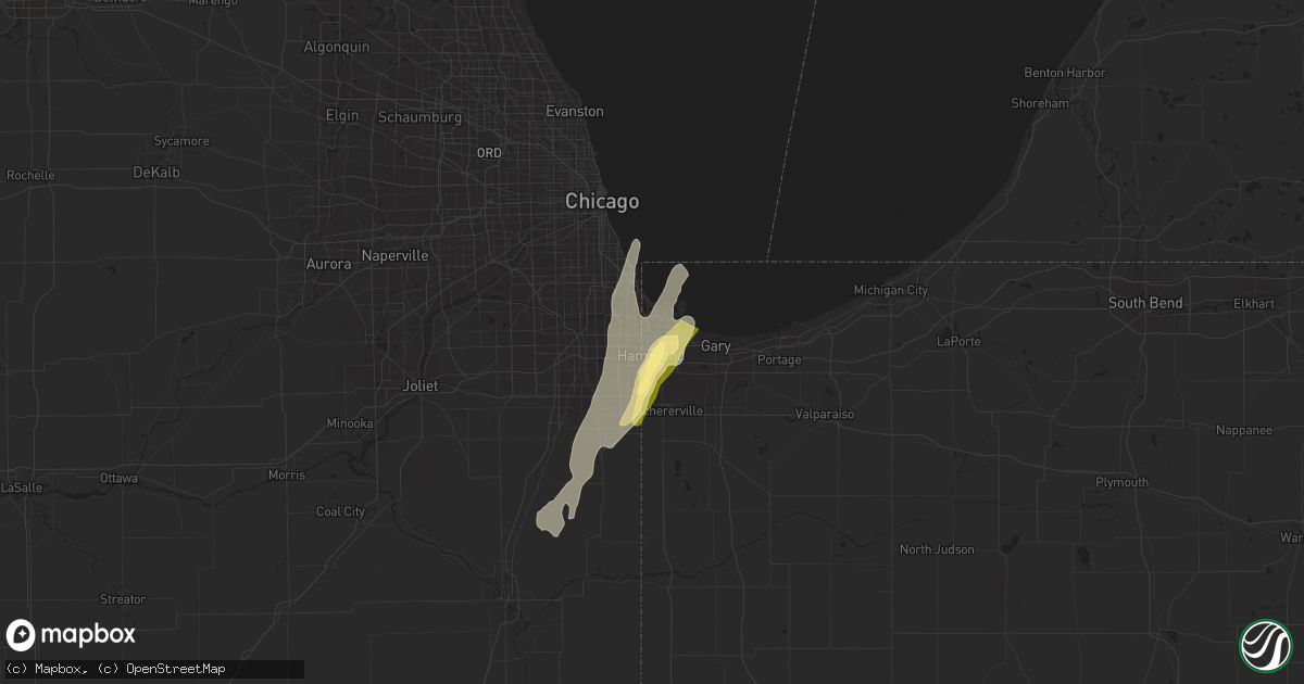 Hail map in Hammond, IN on May 30, 2013