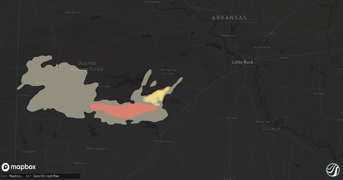 Hail map in Hot Springs National Park, AR on May 30, 2013