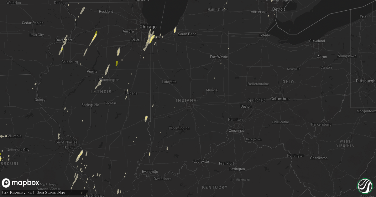 Hail map in Indiana on May 30, 2013