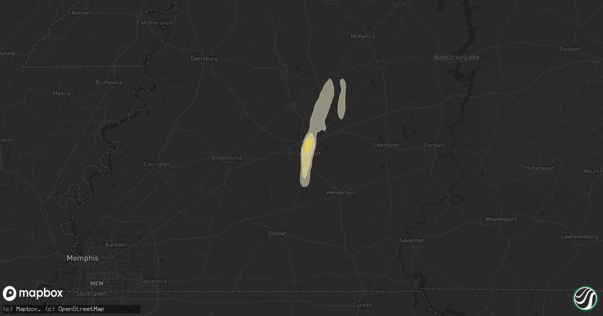 Hail map in Jackson, TN on May 30, 2013