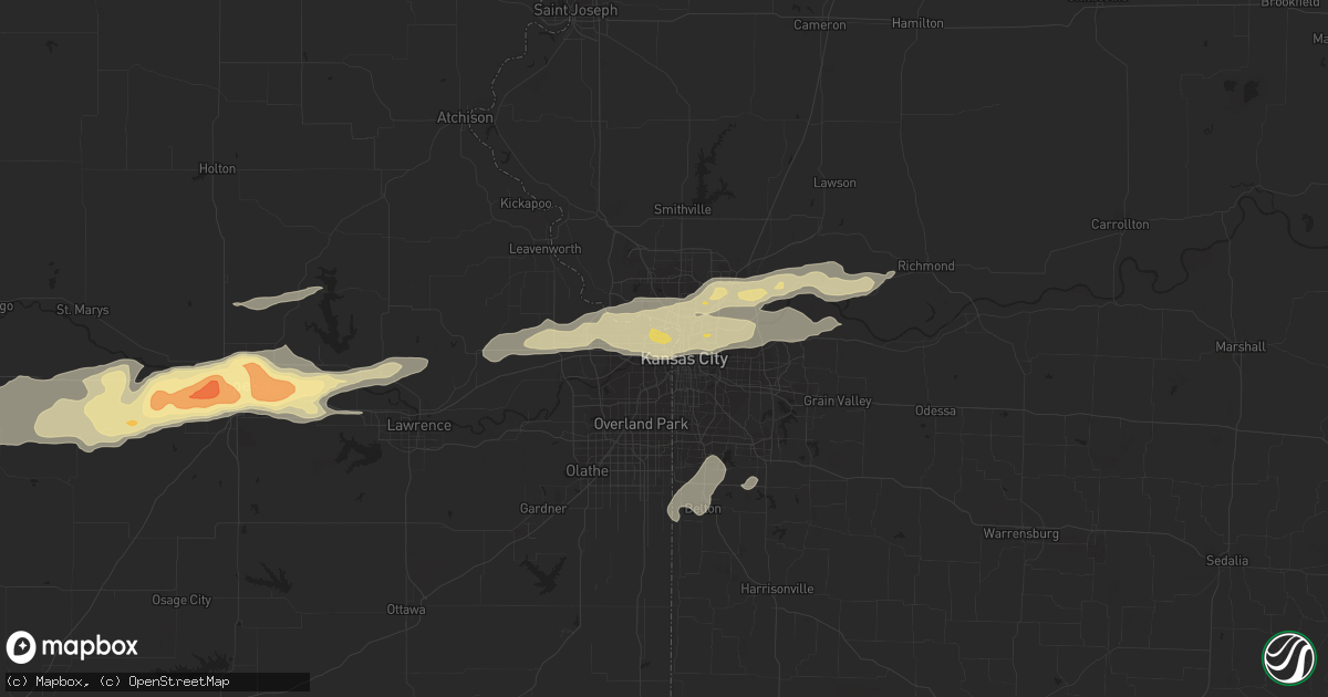 Hail map in Kansas City, KS on May 30, 2013