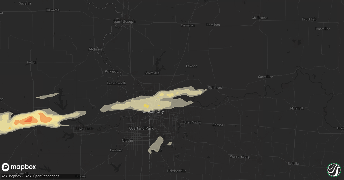 Hail map in Liberty, MO on May 30, 2013