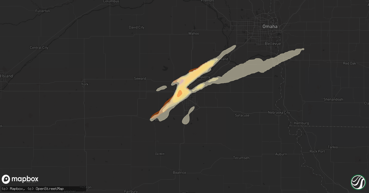 Hail map in Lincoln, NE on May 30, 2013