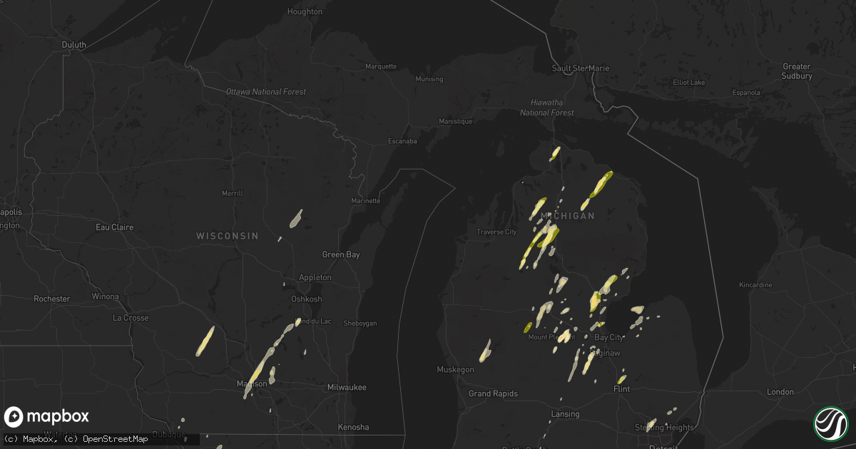 Hail map in Michigan on May 30, 2013