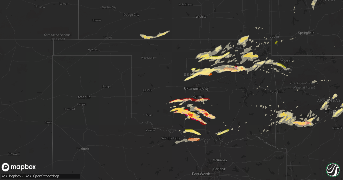 Hail map in Oklahoma on May 30, 2013