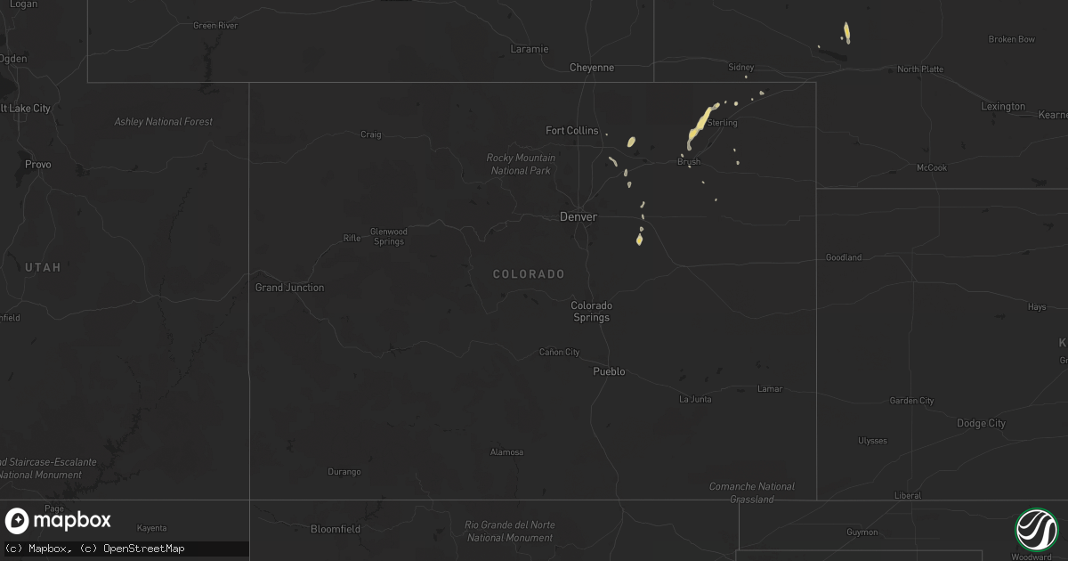 Hail map in Colorado on May 30, 2014