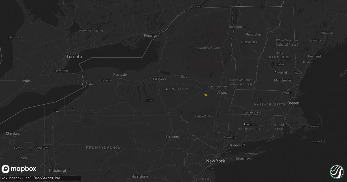 Hail map in New York on May 30, 2014