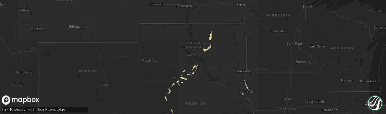 Hail map in South Dakota on May 30, 2014