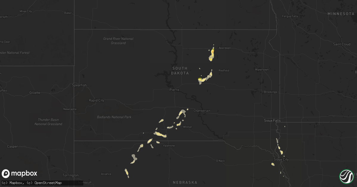 Hail map in South Dakota on May 30, 2014