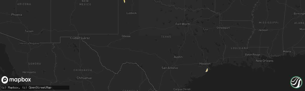 Hail map in Texas on May 30, 2014