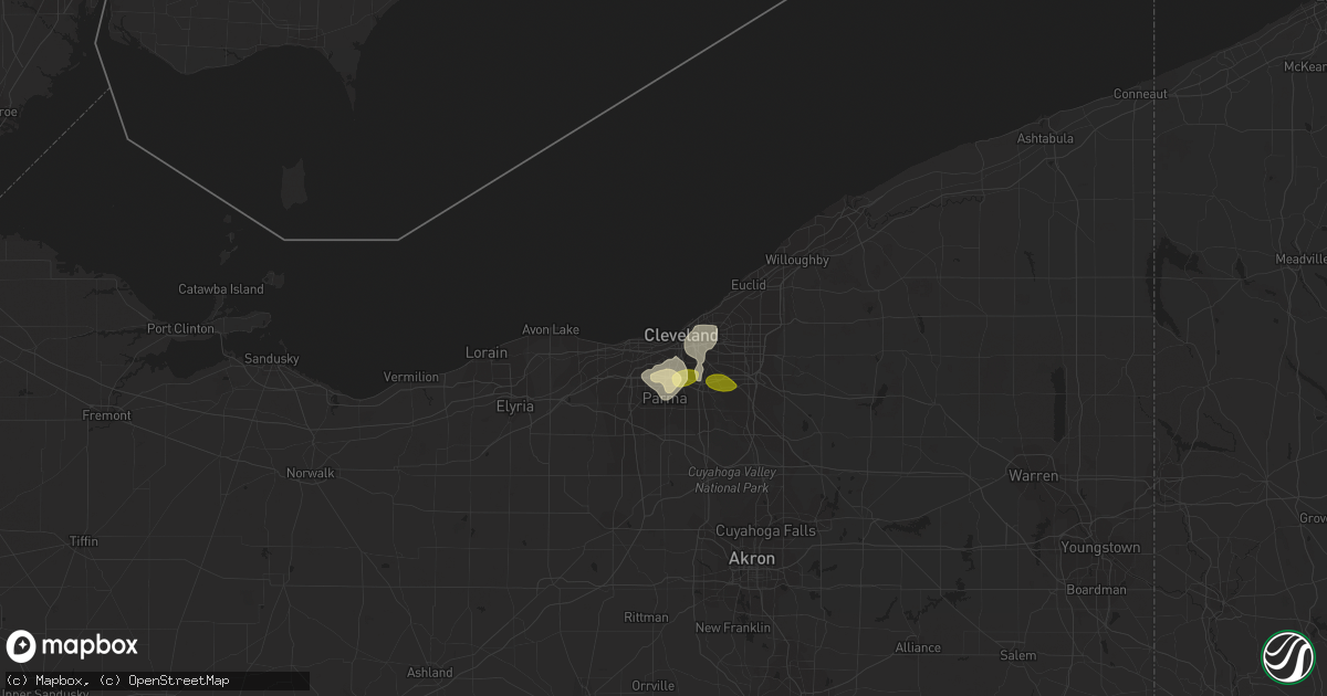 Hail map in Cleveland, OH on May 30, 2015