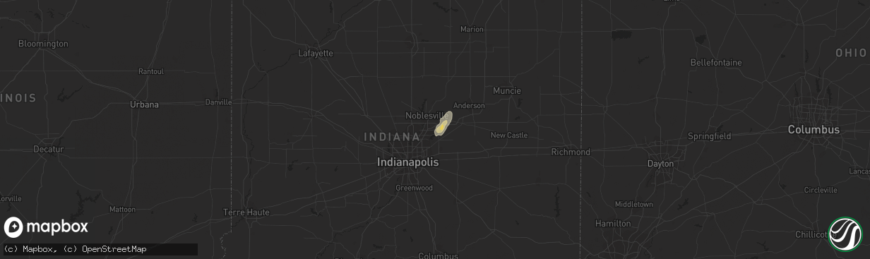 Hail map in Fishers, IN on May 30, 2015