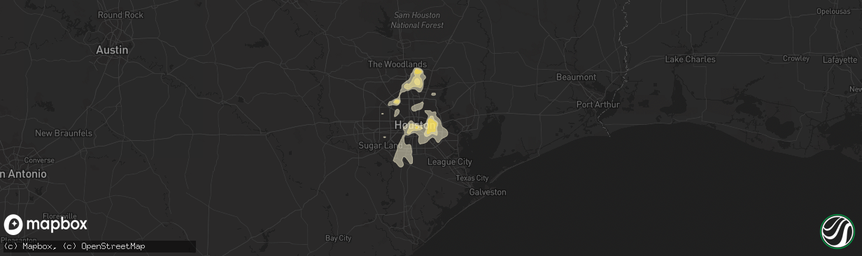 Hail map in Galena Park, TX on May 30, 2015