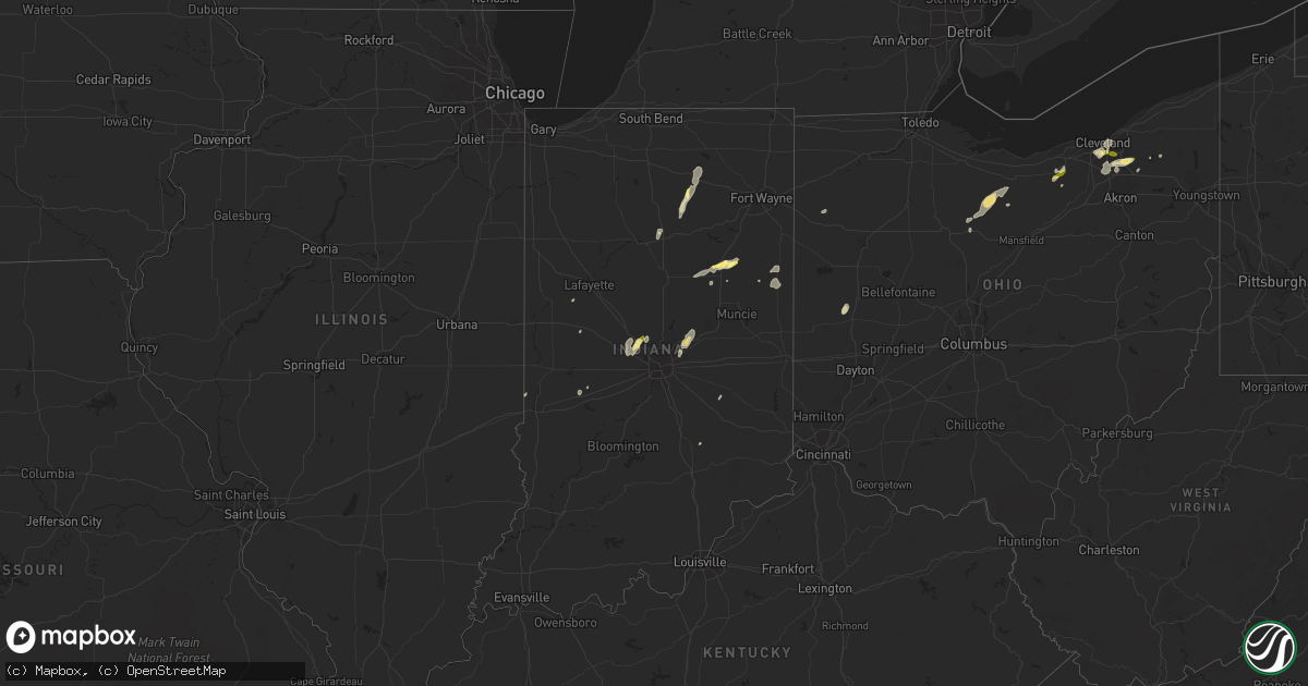 Hail map in Indiana on May 30, 2015