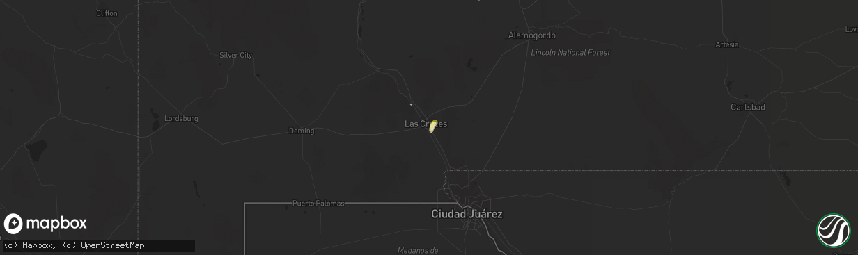 Hail map in Las Cruces, NM on May 30, 2015