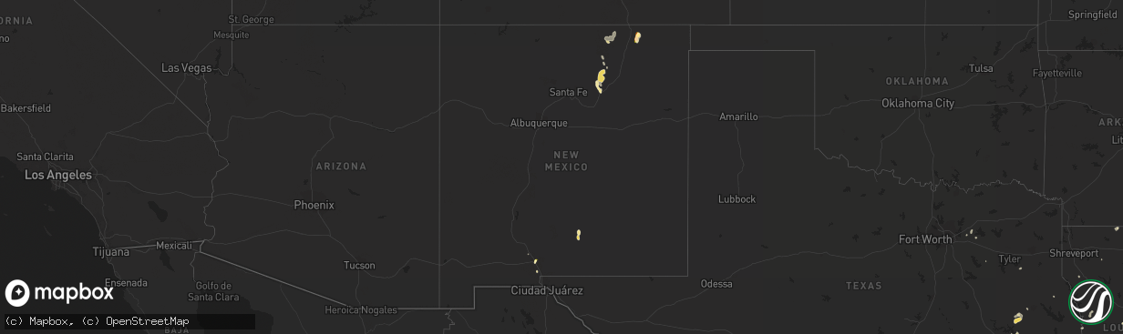 Hail map in New Mexico on May 30, 2015