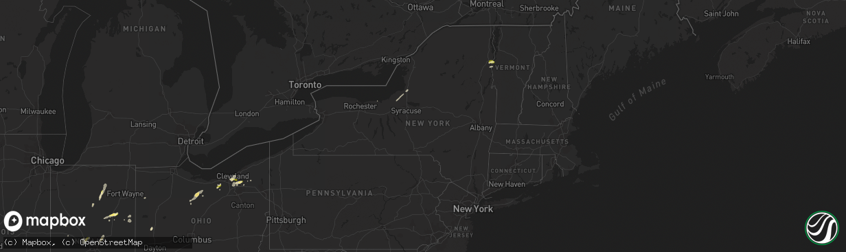 Hail map in New York on May 30, 2015