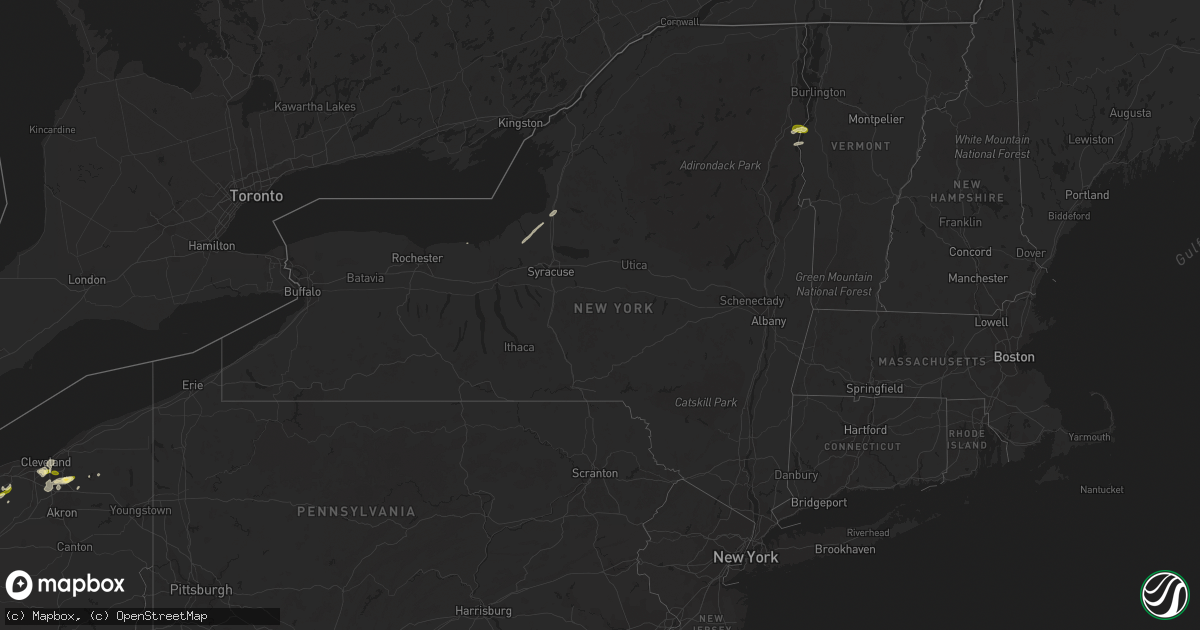 Hail map in New York on May 30, 2015