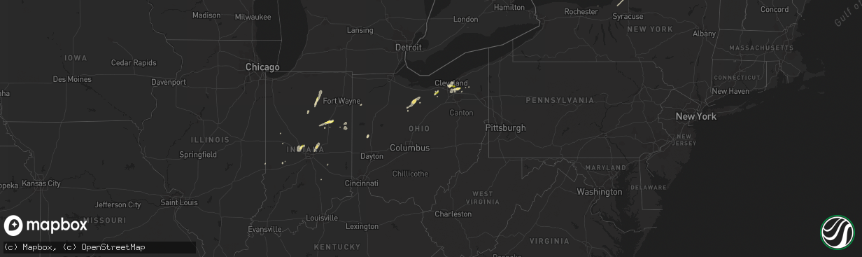 Hail map in Ohio on May 30, 2015