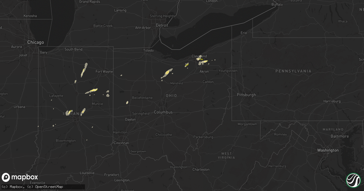 Hail map in Ohio on May 30, 2015